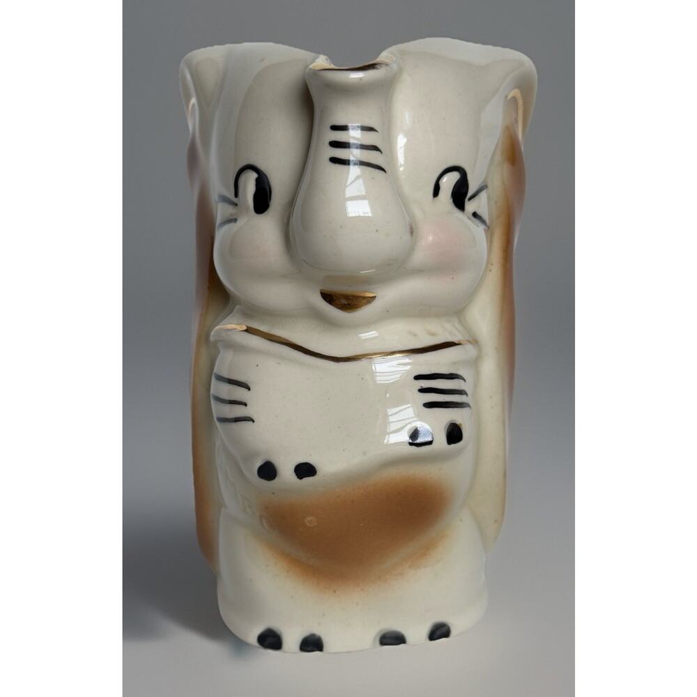 Vintage Walt Disney Dumbo Pitcher 22k Gold Trim Figural Disneyana RARE 6”
